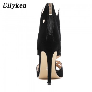 Eilyken Roma Style Summer GladiatorBoots Women Sandals Fashion Open Toe After Zip Stilettos High Heels Ladies Shoes Size 35-42